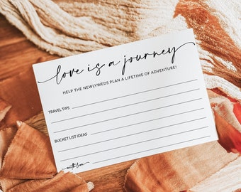 Travel Advice and Wishes Card Template | Advice for the Bride and Groom | Bridal Shower Bachelorette Games | Minimalist Modern Wedding | A1