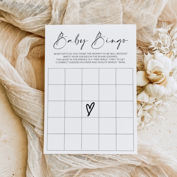 Baby Bingo Game | Baby Bingo Cards | Baby Shower Game | Baby Bingo Blank | Baby Bingo Printable | Gender Neutral | Editable Template | A1