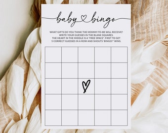 Jeu de bingo pour bébé | Bingo pour baby shower | Baby Bingo imprimable | Cartes de bingo pour bébé | Jeux de baby shower imprimables | Modèle modifiable | S1