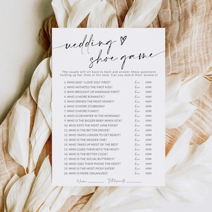 Wedding Shoe Game | Fun Couple Game | Bridal Shower Game | Couples Wedding Shower Game | Bride and Groom Game | Editable Template | A1