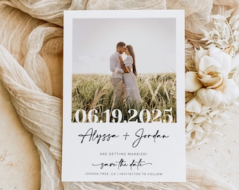 Save The Date Template with Photo | Photo Save The Date | Save The Date Card | Save The Date Digital Download | Editable Template | A1