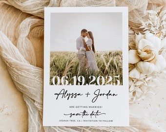 Save The Date Template with Photo | Photo Save The Date | Save The Date Card | Save The Date Digital Download | Editable Template | A1