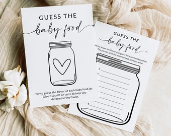 Baby Food Game | Guess the Baby Food Game | Baby Food Guessing Game | Baby Shower Game Printable | Editable Template | Printable | A1