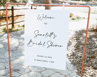 Bridal Shower Sign | Bridal Shower Welcome Sign | Bridal Shower Poster | Bridal Shower Board | Bridal Shower Decorations | Minimalist | A1