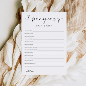 Baby Shower Game Prayers For Baby | Baby Shower Games Printable | Prayers Cards | Wishes For Baby | Wishes Card | Editable Template | A1