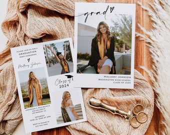 Graduation Invitation Template | Graduation Announcement | Graduation Party Invitation | High School Grad | College Grad | Editable | A1