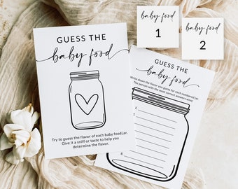 Baby Food Jar Game | Guess the Baby Food Game | Baby Food Guessing Game | Baby Shower Game Printable | Editable Template | Printable | A1
