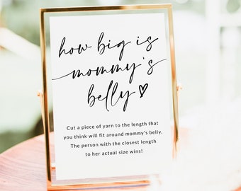 How Big Is Mommy's Belly Game | How Big Is Her Belly | How Big Is Mom's Belly | Baby Shower Game Printable | Baby Shower Sign | Template, A1