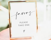 Minimalist Wedding Favors Sign | Please Take One Favor Sign | Bridal Shower Sign | Wedding Sign | Table Sign | Editable Sign Template | A1