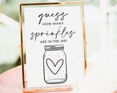 Baby Sprinkle Sign | Baby Sprinkle Game | Guess How Many Sprinkles Are In The Jar Baby Shower Game Printable | Editable Template | A1