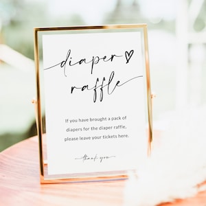 Diaper Raffle Sign | Baby Shower Diaper Raffle Game | Diaper Game | Baby Shower Sign | Baby Shower Game Printable | Editable Template | A1