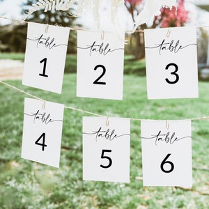 Plantilla para letrero de número de mesa de boda / Letrero de mesa de boda / Números de mesa con guion / Números de boda / Tarjeta de mesa / Plantilla editable / A1
