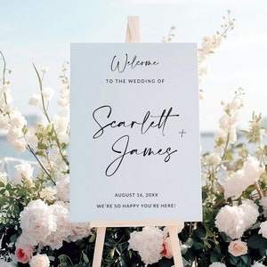 Wedding Sign | Wedding Welcome Sign | Wedding Poster Sign | Wedding Board Sign | Welcome Sign Wedding Template | Minimalist Wedding Sign, A1