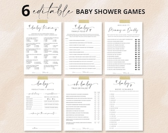 Baby Shower Game Bundle | Baby Shower Trivia | Baby Family Feud | Guess Who Said It Mommy or Daddy | Baby Prediction | Advice for Parents A1