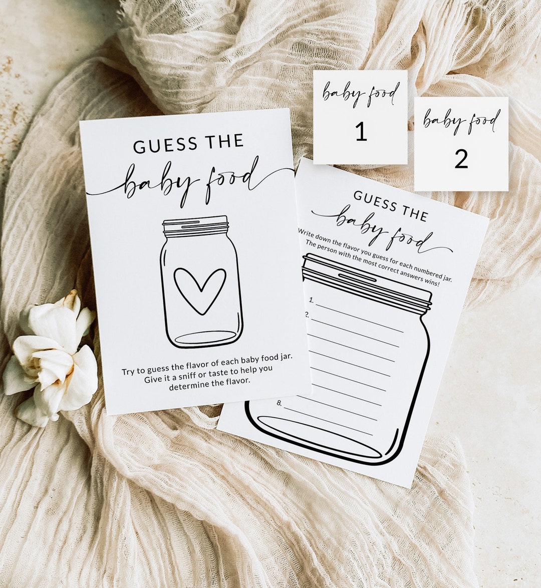 Baby Food Jar Game Guess the Baby Food Game Baby Food Guessing Game