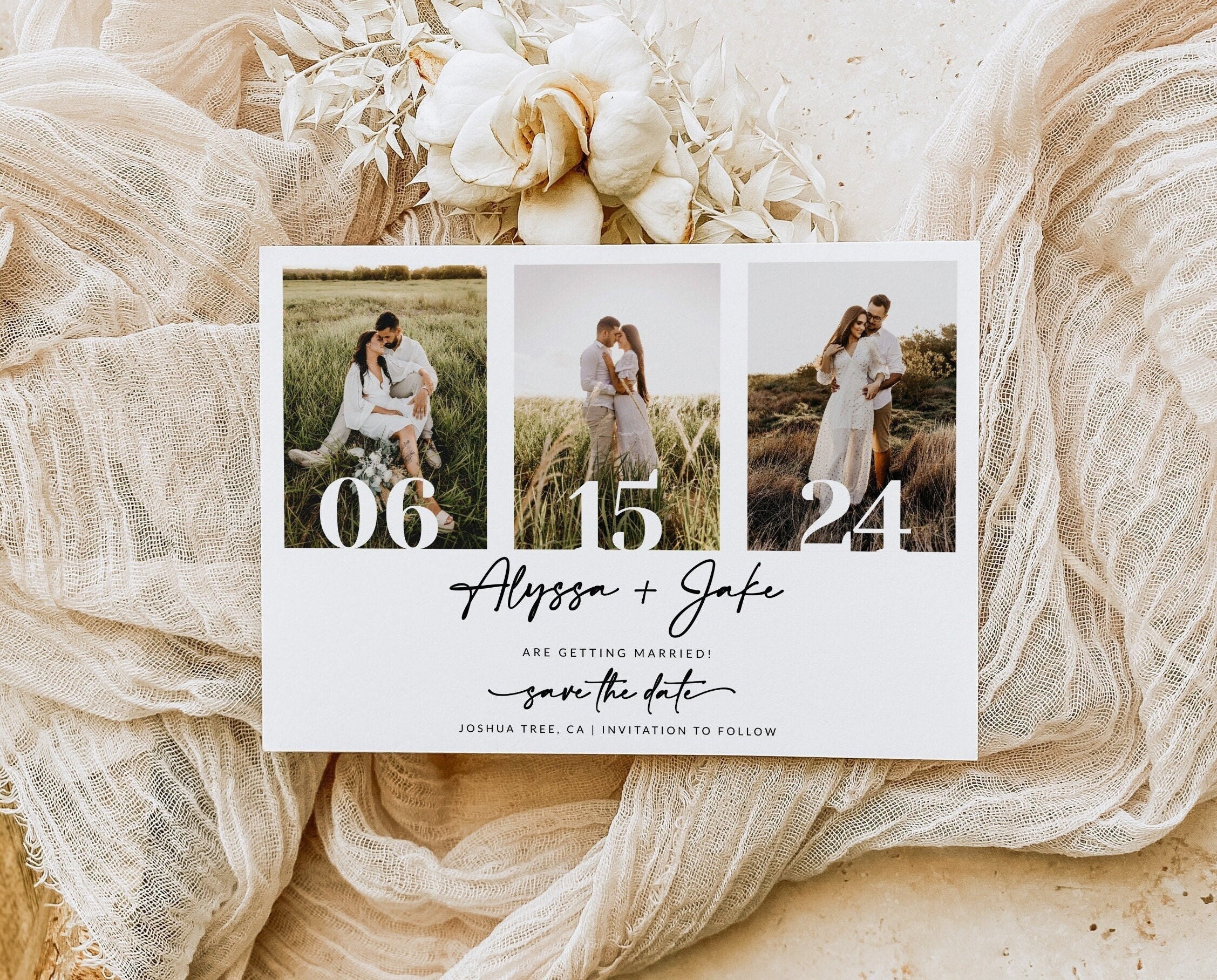 Save the Date Template Photo Collage Save the Date Card With Etsy Canada