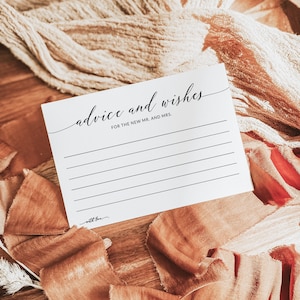 Hochzeits-Beratungs- und Wunschkarten | Brautparty Bachelorette Spiele | Boho Hochzeit Vorlage | Minimalistisch Schlicht | Bearbeitbare Vorlage | A3