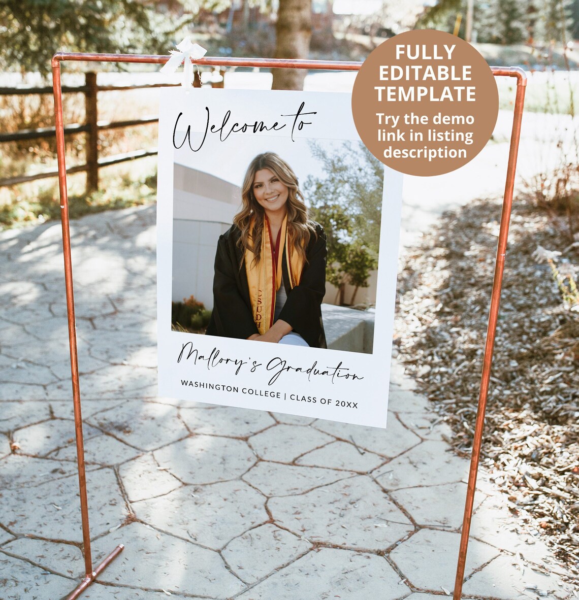 Grad Sign Templates Photo Graduation Welcome Sign | Graduation Poster | Graduate Sign ...