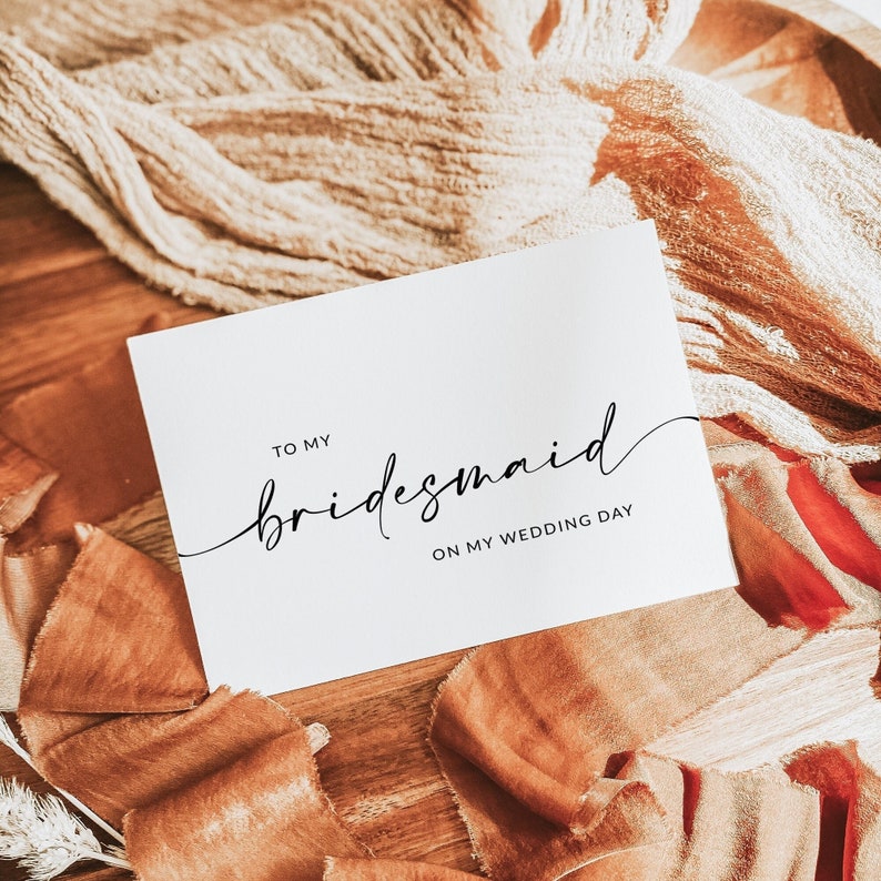 Thank You Bridesmaid Card Bridesmaid Folded Thank You Card Template Thank You Card for Wedding Editable Template A1 image 1