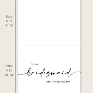 Thank You Bridesmaid Card Bridesmaid Folded Thank You Card Template Thank You Card for Wedding Editable Template A1 image 4