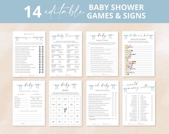 Baby Shower Game Bundle | Baby Shower Games Boy | Baby Family Feud | Baby Shower Trivia | Baby Bingo | Printable | Editable Template | D2