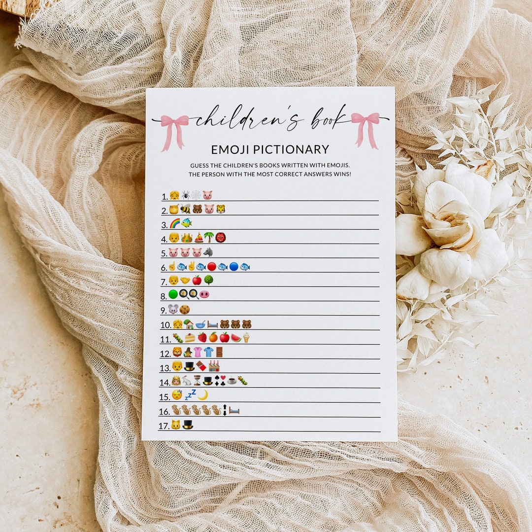 Baby Shower Emoji Game | Children's Book Emoji Pictionary Game | Baby ...