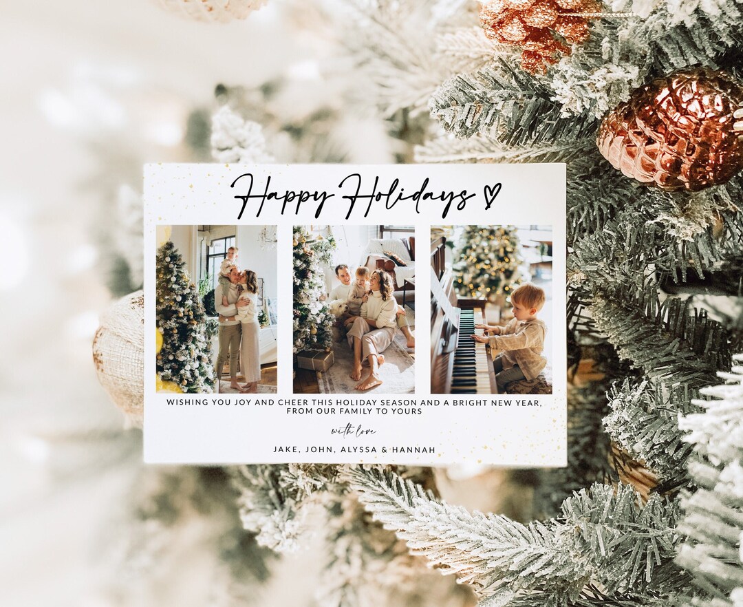 Plantilla de tarjeta navideña, Tarjeta de Felices Fiestas, Plantilla de ...