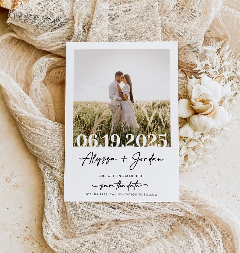 Save The Date Template with Photo Photo Save The Date Save The Date Card Save The Date Digital Download Editable Template A1 image 1