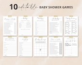 Baby Shower Game Bundle | 10 Editable Baby Shower Game Printable | Guess Who Said It | Baby Prediction | Advice for Parents | Baby Bingo, A1