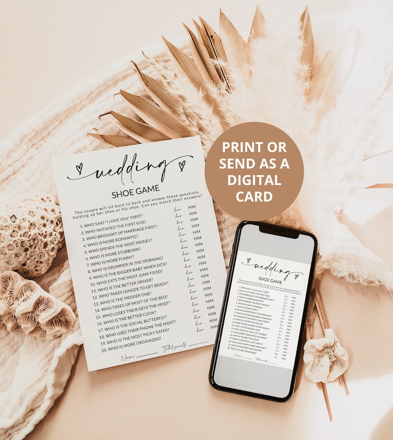 Wedding Shoe Game | Fun Couple Game | Couples Shoe Game | Bridal Shower Game | Couples Wedding Shower Game | Editable Template | A1 image 4