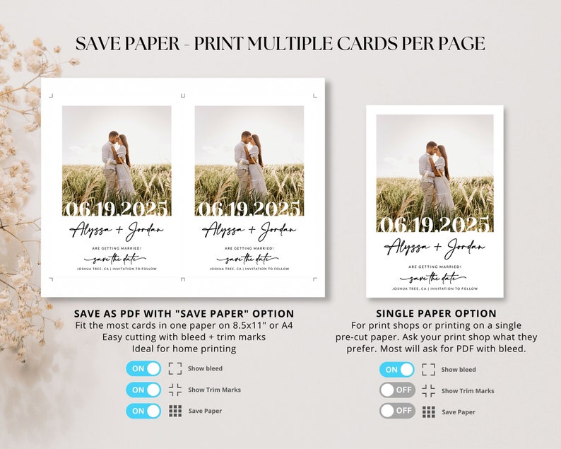 Save The Date Template with Photo Photo Save The Date Save The Date Card Save The Date Digital Download Editable Template A1 image 5