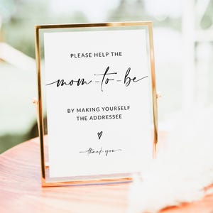 Address the Envelope Sign, Write Your Address, Baby Shower Sign, Help The Mom-To-Be Sign, Baby Shower Addressee Sign, Editable Template, A1
