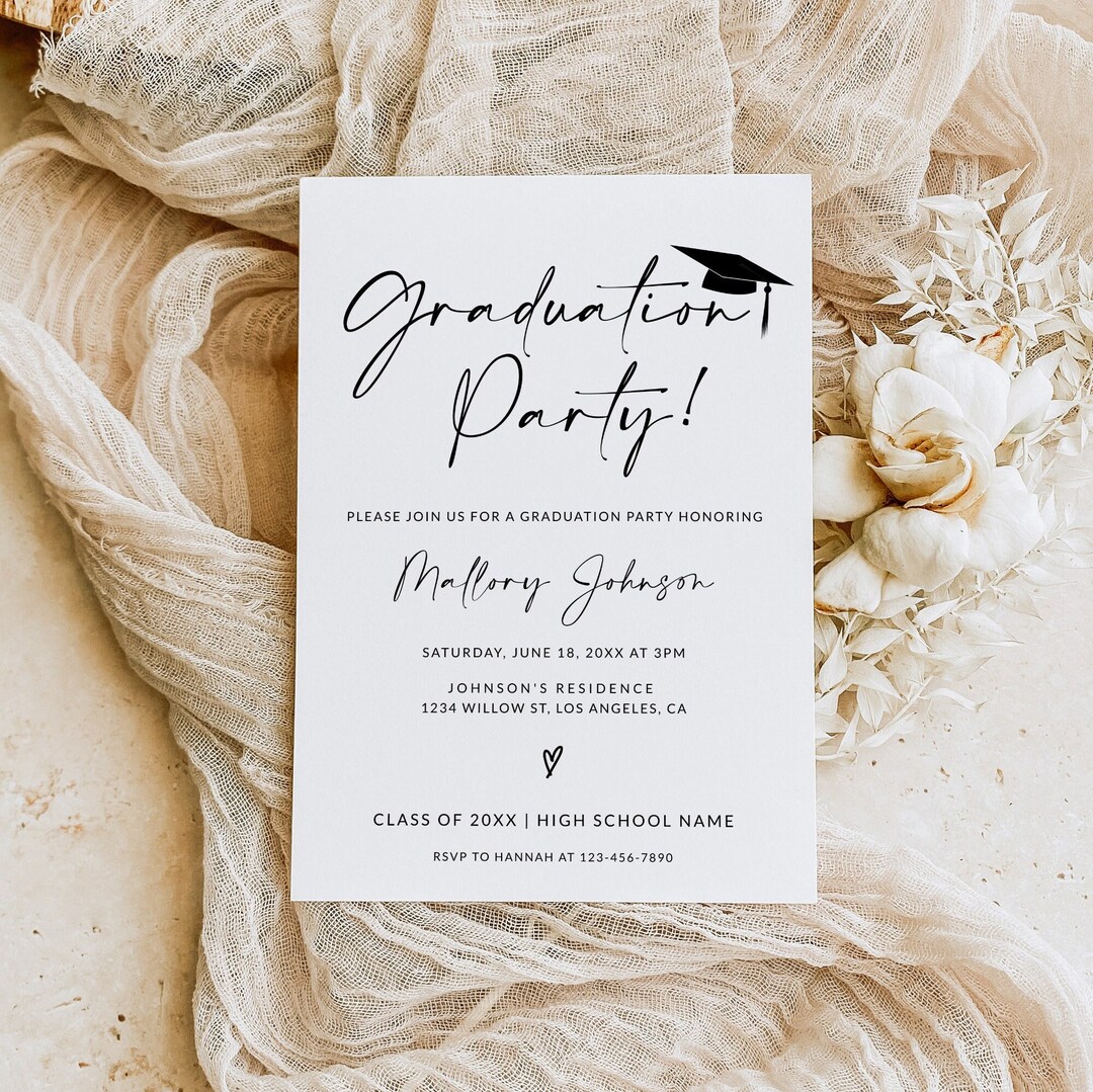 Graduation Invitation Template | Graduation Announcement | Graduation ...