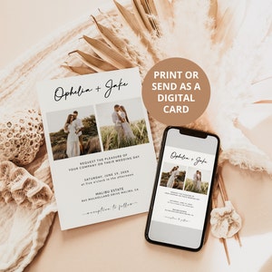 Wedding Invitation Template with Qr Code Wedding Invitation Suite with Photo Wedding Invitation Bundle Rsvp and Details Card A1 image 5