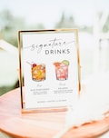 Signature Cocktail Sign, Signature Drink Sign, Bar Menu, Wedding Drink Sign, His and Her Drinks, Bride and Groom Drink, Editable Template S2