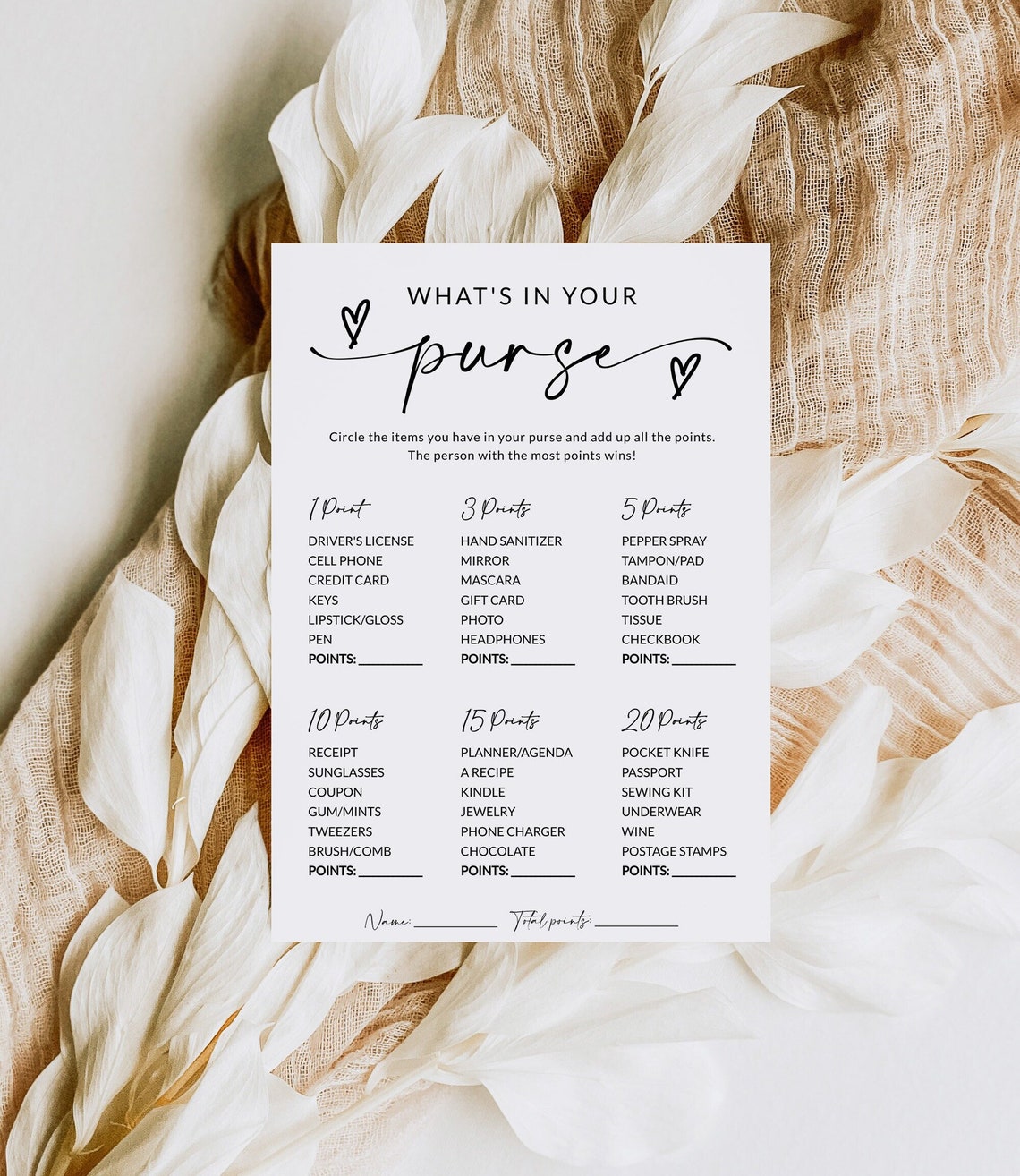 What's in Your Purse Game | Baby Shower Games Printable | Gender ...