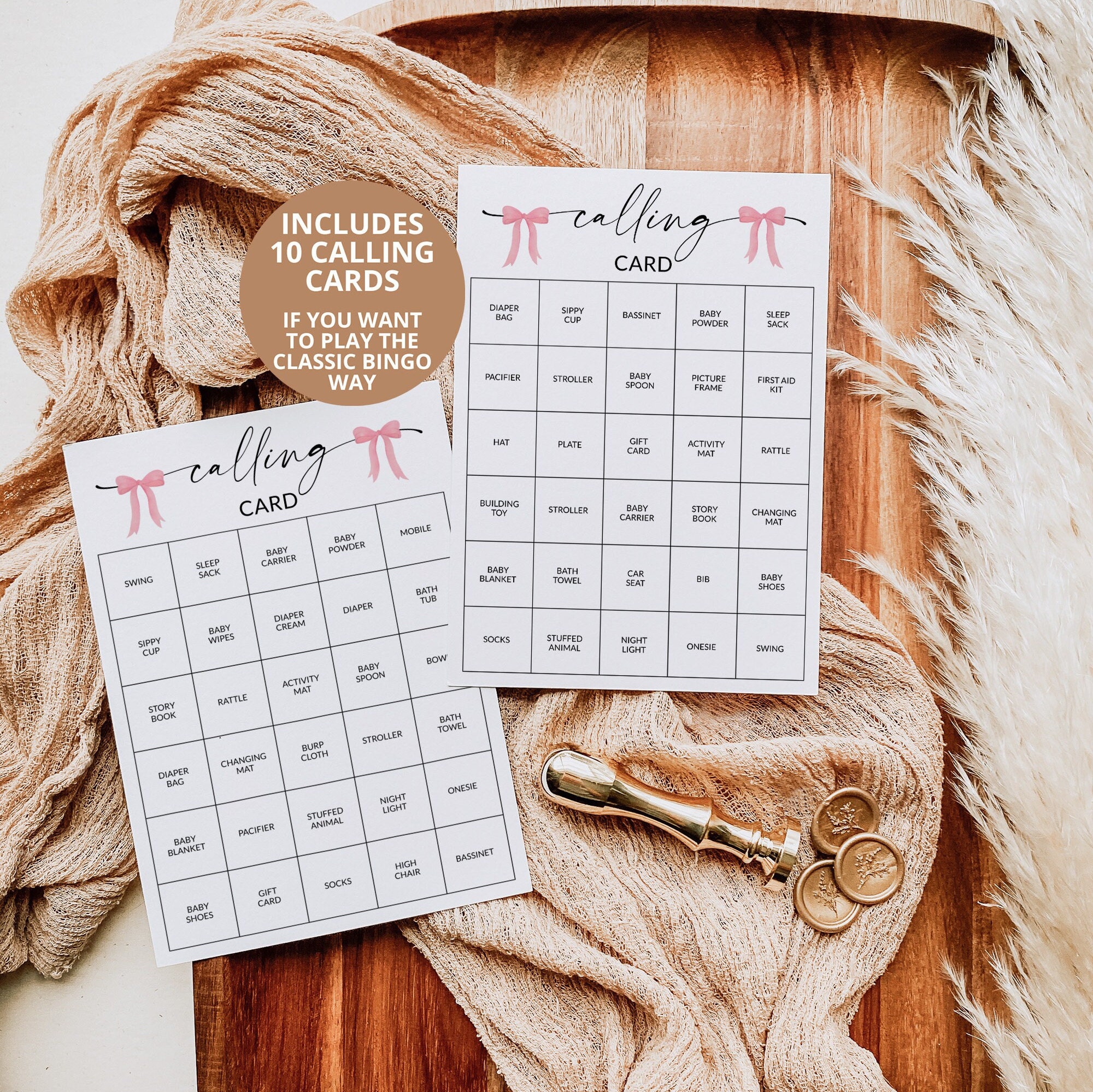 Baby Shower Bingo | 60 Prefilled Baby Bingo Cards | Baby Shower Game ...