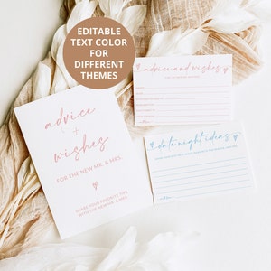 Advice and Wishes Sign and Cards | Advice and Wishes for Bride and ...