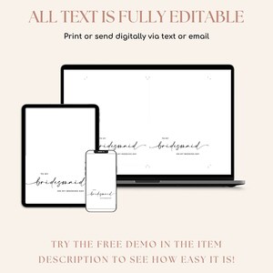 Thank You Bridesmaid Card | Bridesmaid Folded Thank You Card Template ...