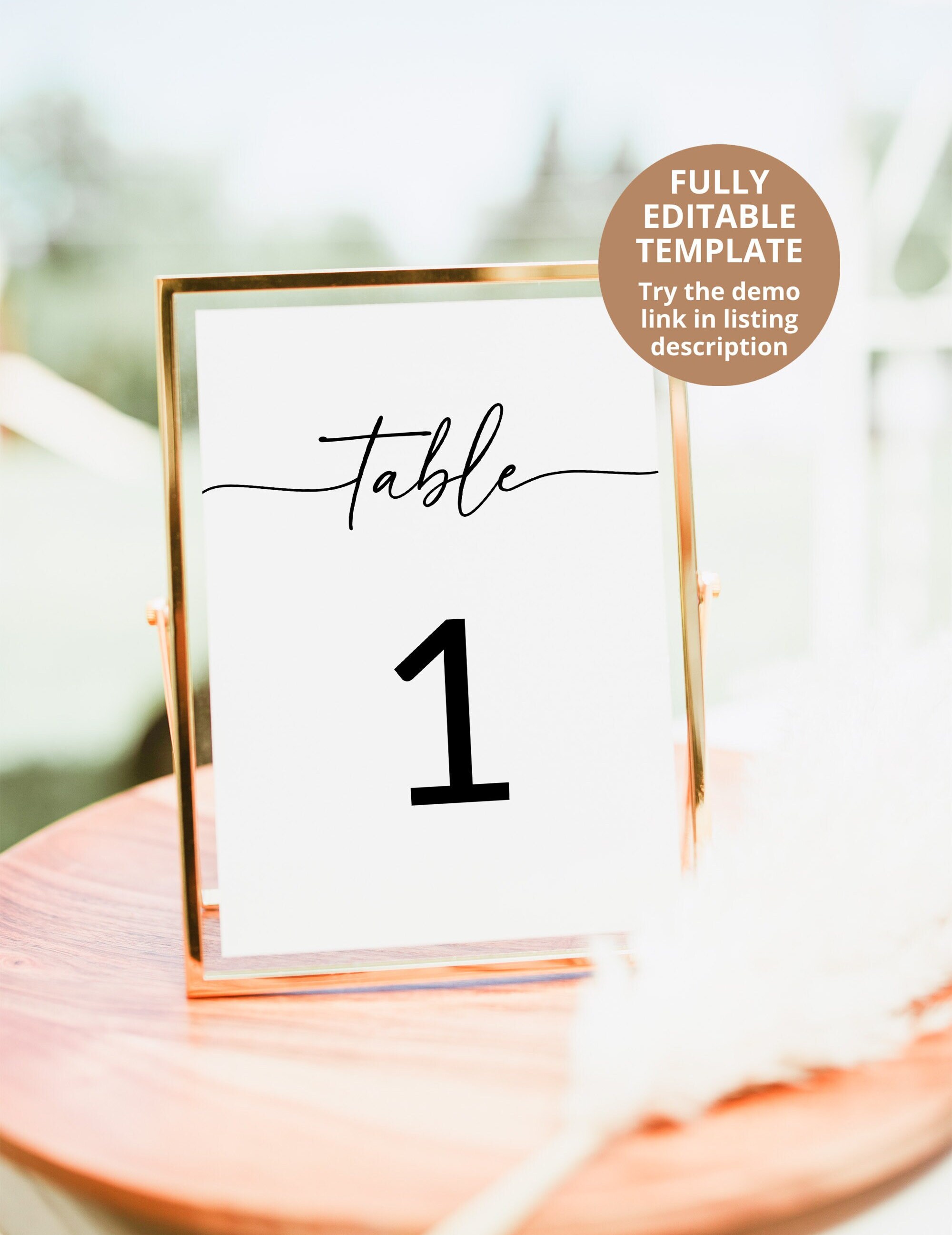 Table Number Wedding Sign, Table Numbers Wedding Template, Wedding ...