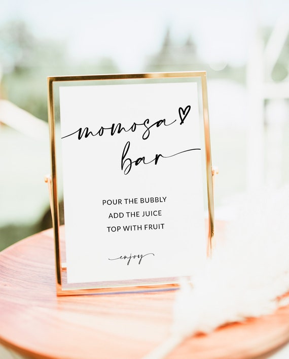 Momosa Bar Sign Printable | Baby Shower Sign | Baby Shower Bar Sign | Mimosa Bar Sign | Bubbly Bar Sign | Editable Template | A1
