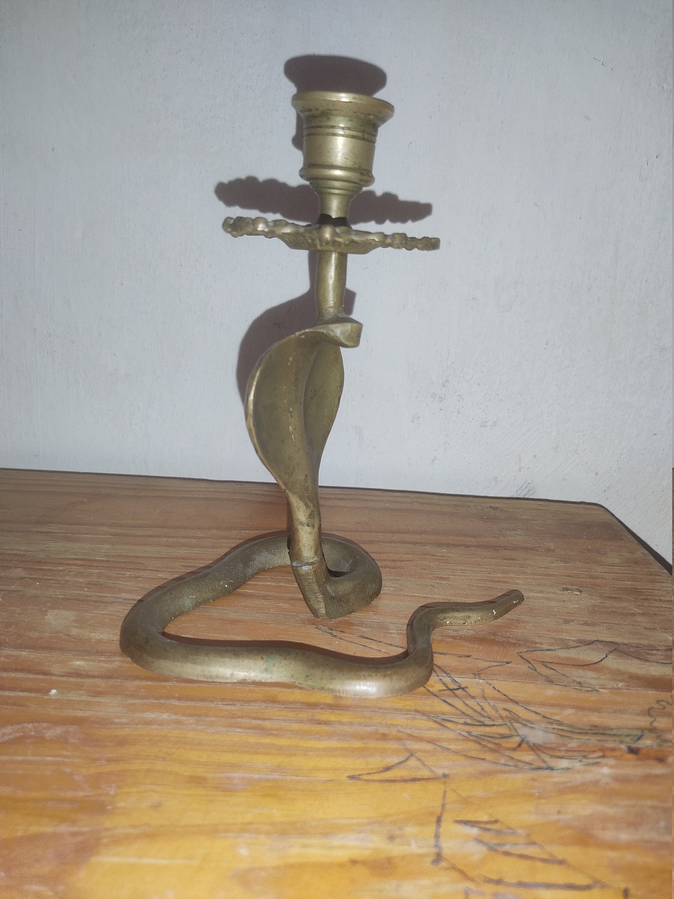 outlet purchase online Antique antique brass brass candle pair holders  holder, candlestick snake-shaped, classic masterpiece 