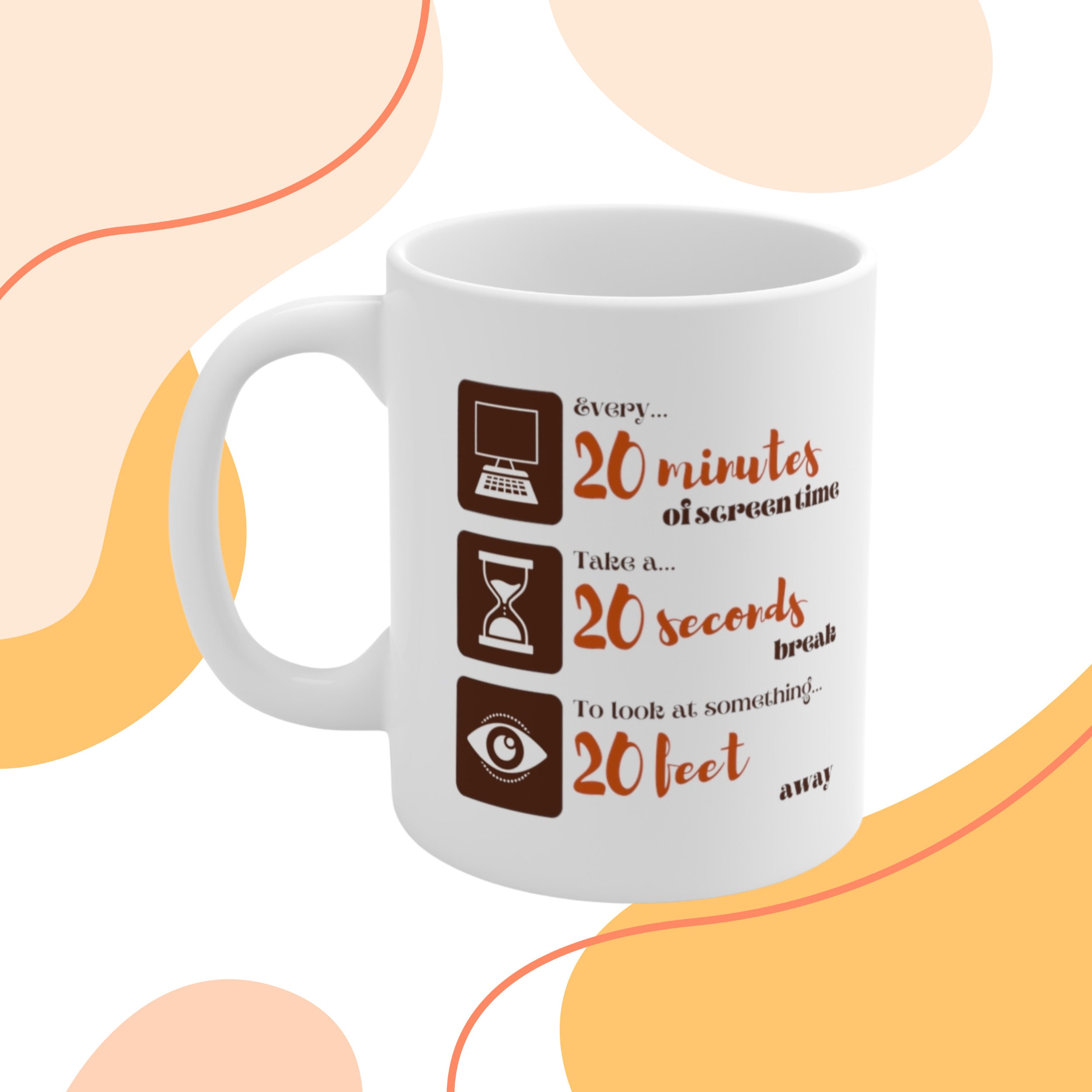 20-20-20 Rule Mug | Visual Hygiene Mug | Gift for Optometrist, Optician,  Ophthalmic Tech, Optometry Student, Ophthalmologist | Eye Clinic - Etsy