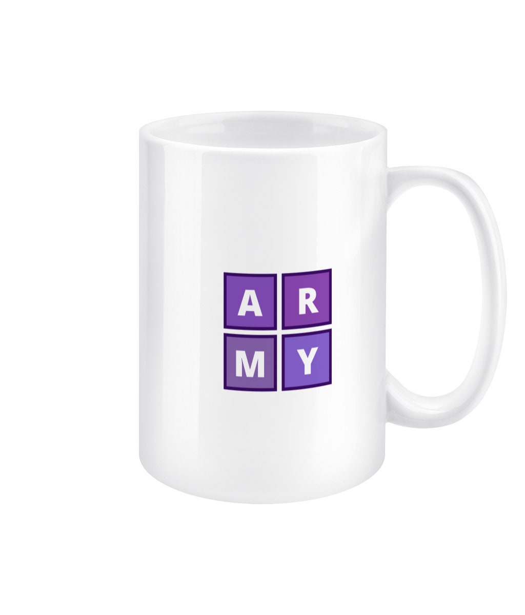 BTS ARMY | 15oz Jumbo Ceramic Mug | Purple Blocks