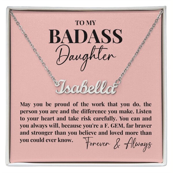 "To My Badass Daughter" Keychain - Personalized Stainless Steel Gift From Mom Or Dad, I Will Love You Always - View #9