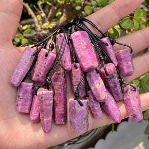 Adjustable Raw Red Ruby Corundum Necklace - Natural Uncut Gemstone Pendant - Passion Stone Jewelry - Birthday Gift