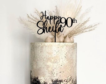 Personalized Birthday Cake Topper, Acrylic Name & Age