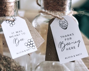 Personalized Honey Wedding Favor Tags, Double Layered Card