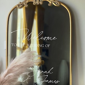 Welcome Mirror| Wedding Mirror Sign| Welcome Sign Vinyl|Wedding Welcome Sign | Custom Wedding Mirror Decal| Luxury Wedding Reception Signage