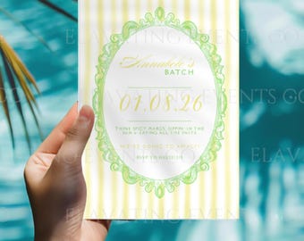 Amalfi Coast Bachelorette Invitation Template, Lemon Lime Bridal Shower Invite (Download)